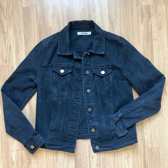 refuge Jackets & Blazers - LAST CHANCE Refuge Black Denim Jacket